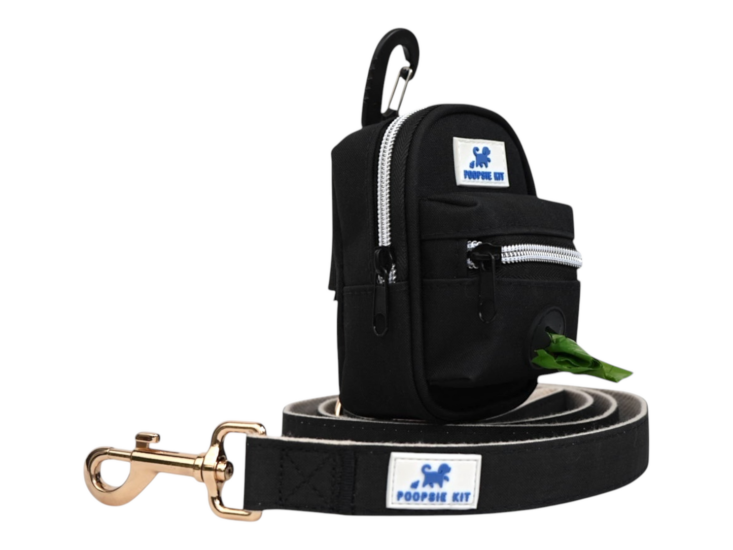 The Ultimate Dog Poop Bag Dispenser with Matching Premium Dog Leash and Waste Bag Holder, Plus Eco-Friendly Cleaning Kit for Puppy to Adult Dogs for Responsible Travel, Walking, Hiking, and Adventures.